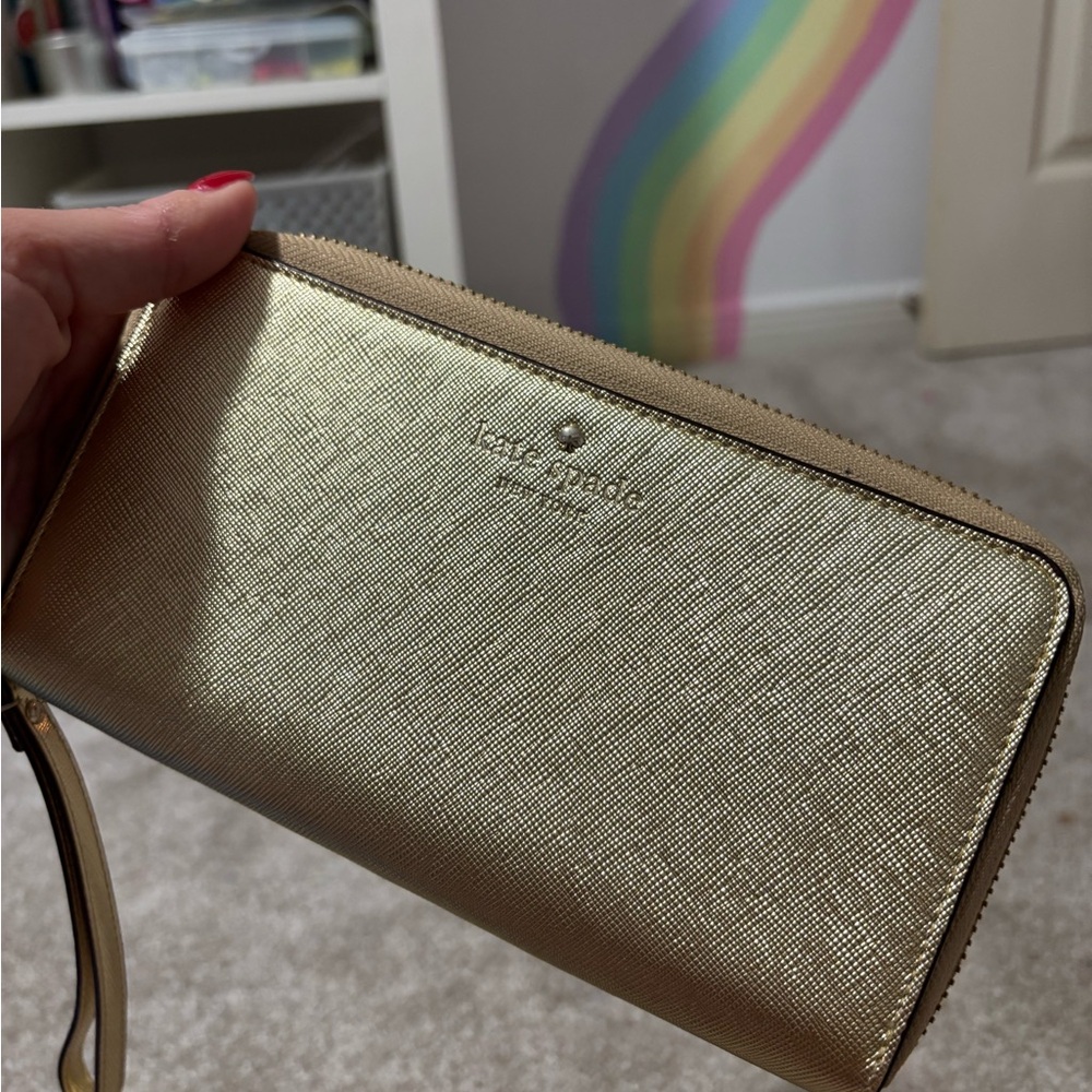 Kate Spade Metallic Gold Wristlet
